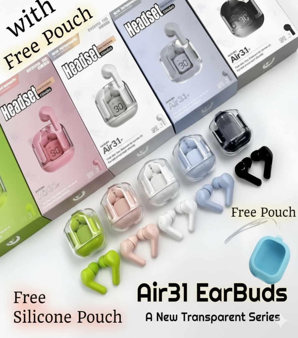 3.1 Professional Air 31 Tws Transparent Earbuds Bluetooth 5.3v (random color )